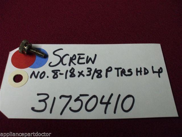 Amana STOVE 31750410 Screw, No.8-18 X 3/8 P Trs Hd Lp used part Amana STOVE 31750410 Screw, No.8-18 X 3/8 P Trs Hd Lp used part